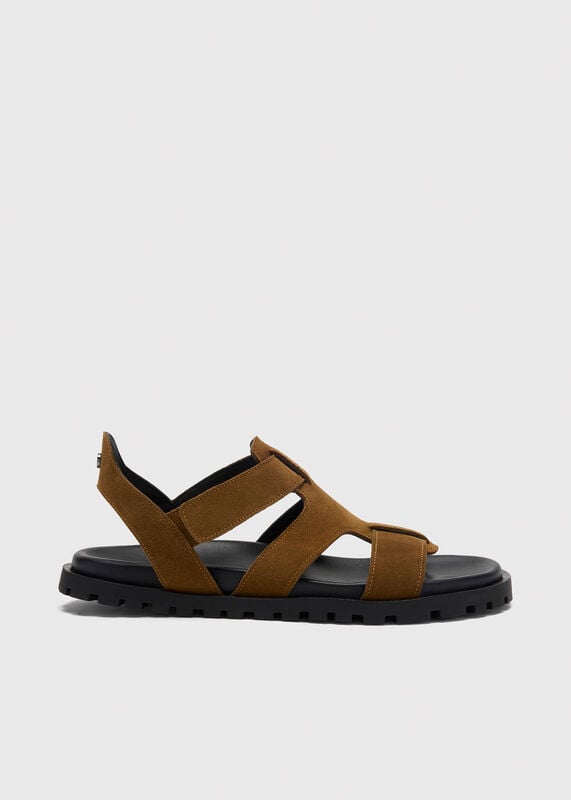 Tan Freya Fisherman Suede Sandal