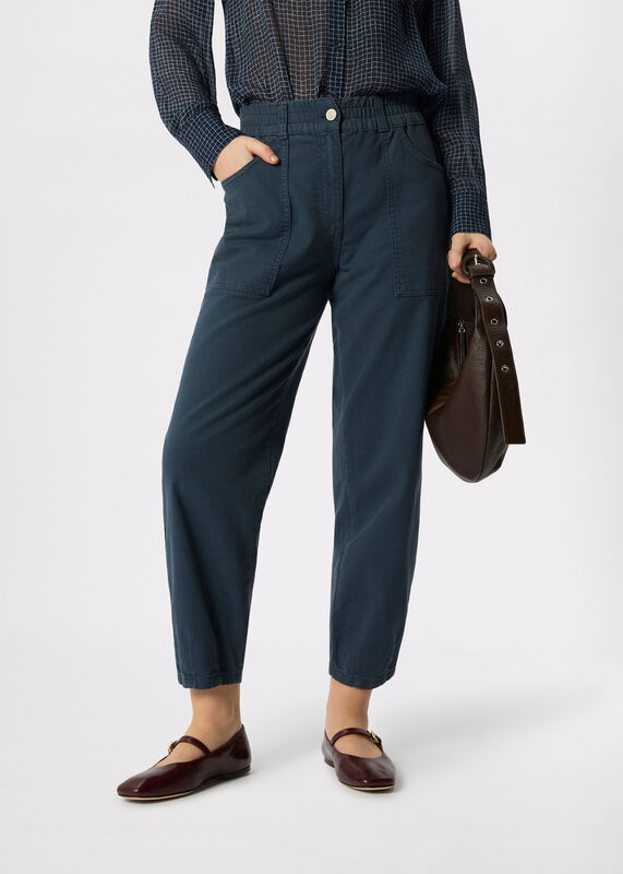 Navy Petite Tessa Casual Trouser